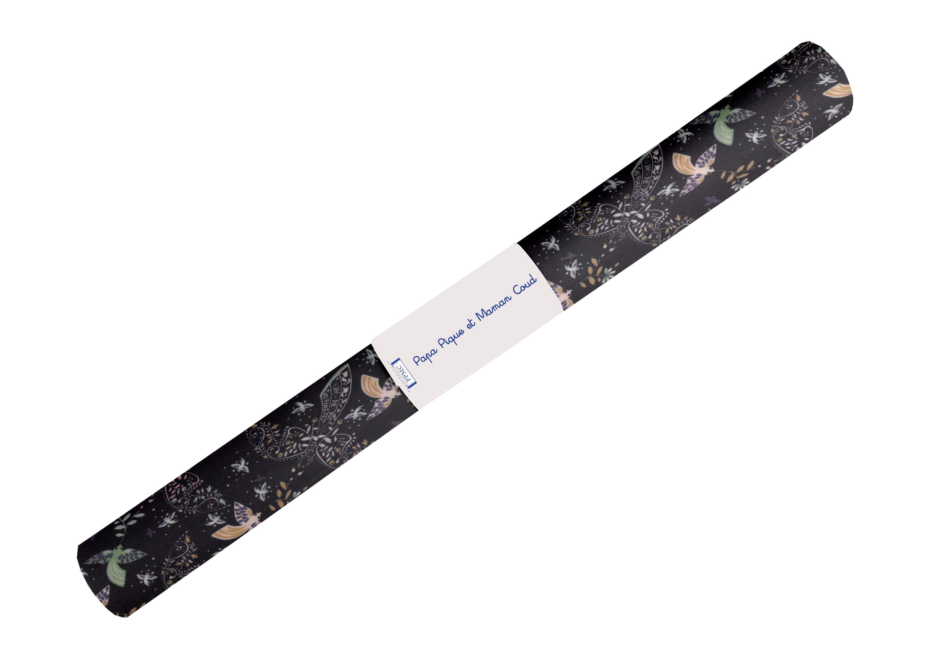 Coupon Tissu Enduit De 35Cm Ex2480 Oiseau Bandana Marine
