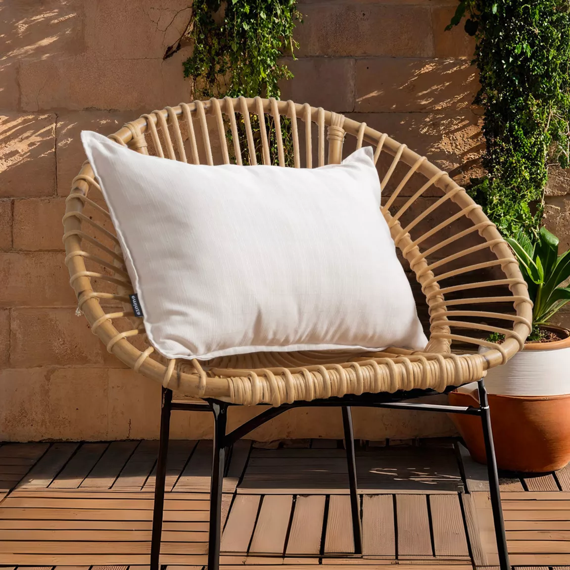 Coussin extérieur rectangulaire (40 x 60 cm) Sunset Ecru