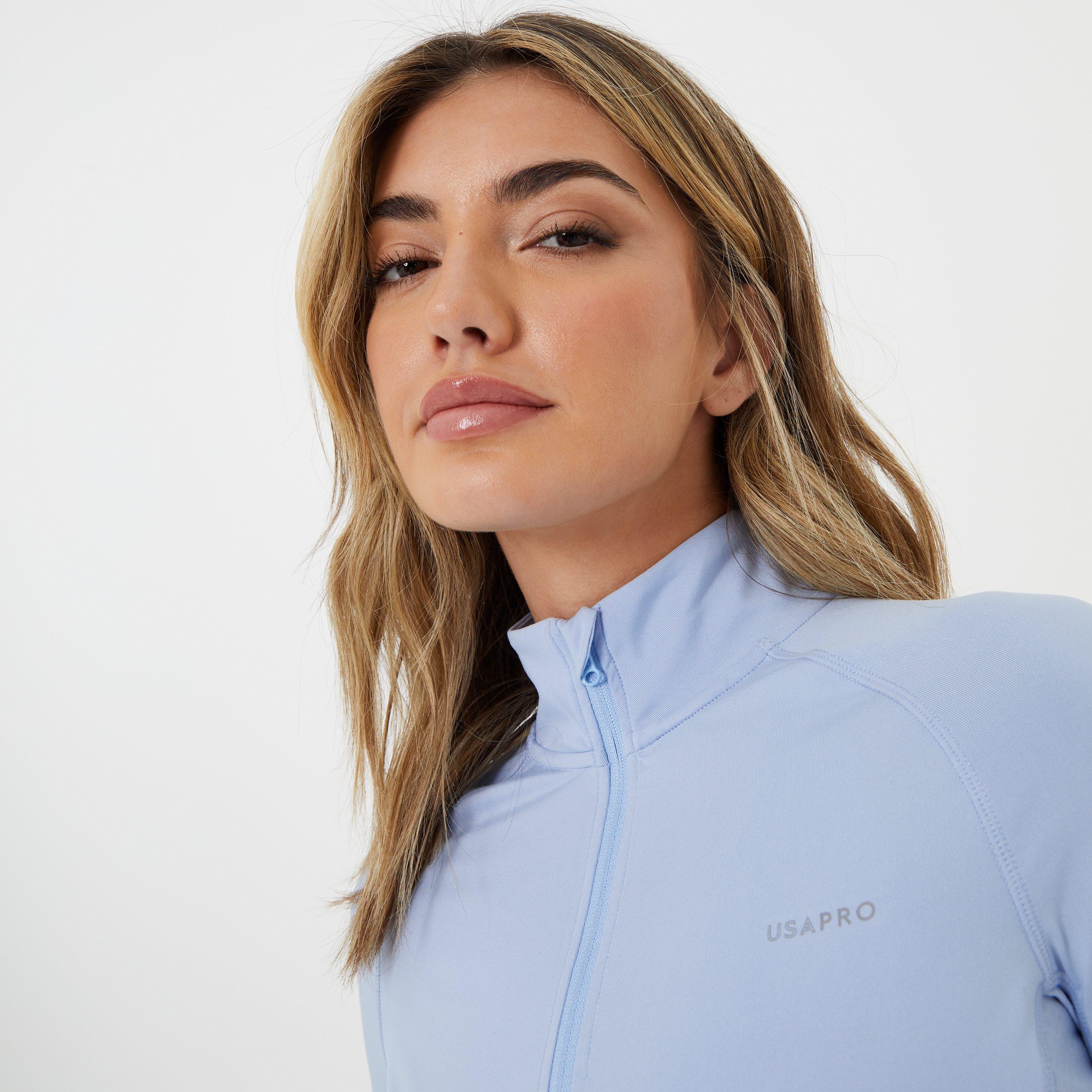USA Pro Quarter Zip Cropped Jacket Womens