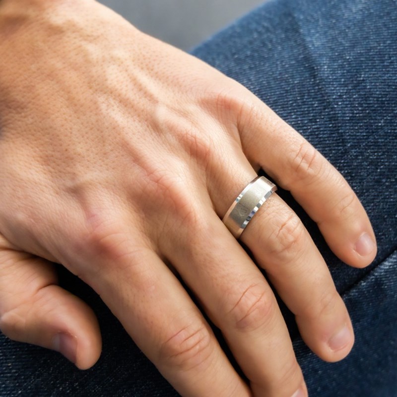 Bague Anneau Homme Acier Argenté Allah