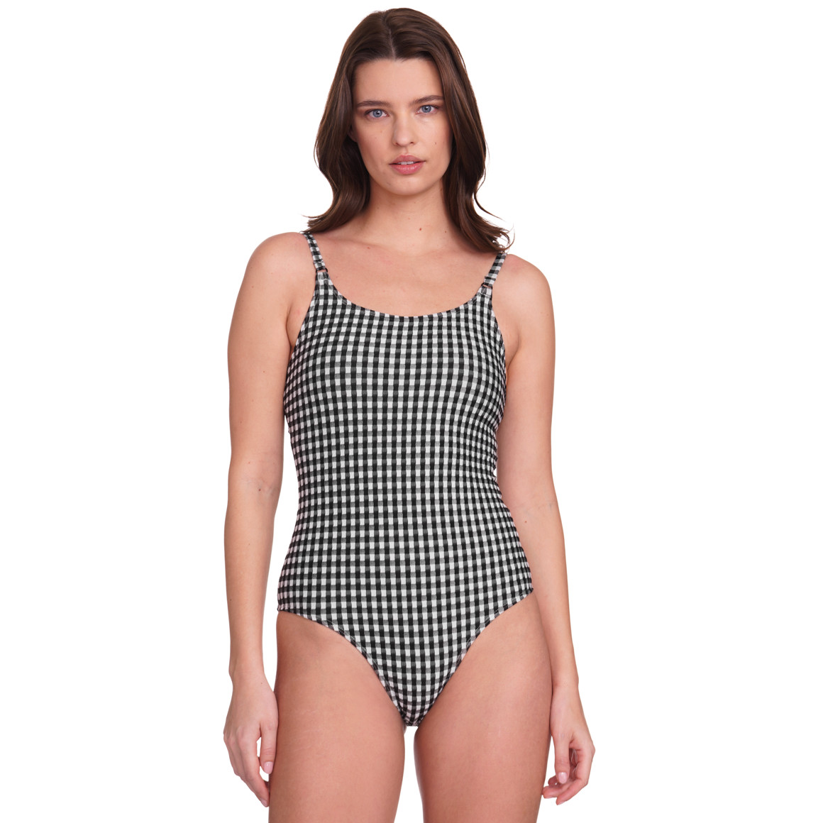 Jonas Nielsen Damen Shape-Badeanzug aus Strukturstoff schwarz