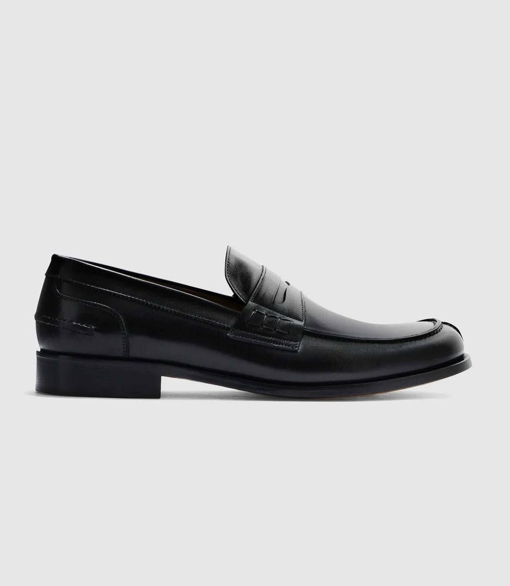 Mocassin couture noir 