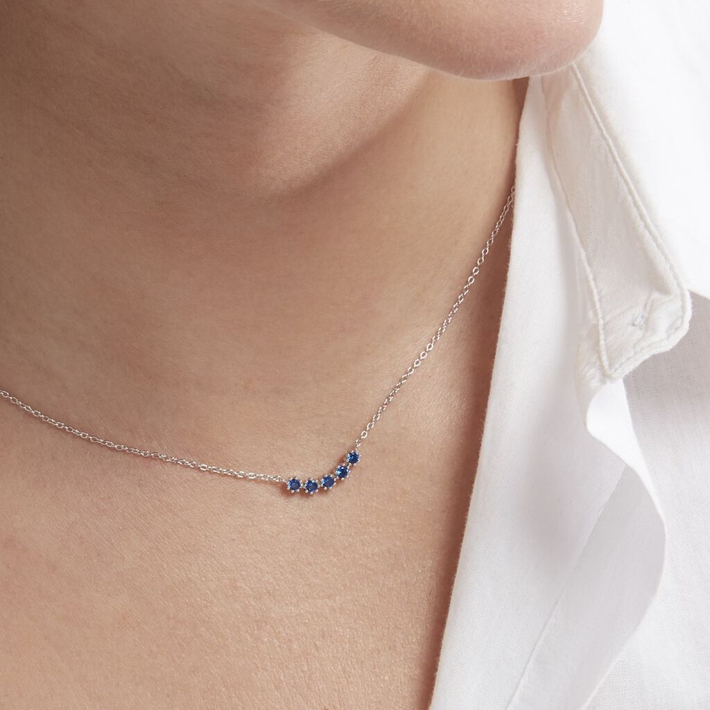 Collier Karrie Argent Blanc Oxyde De Zirconium