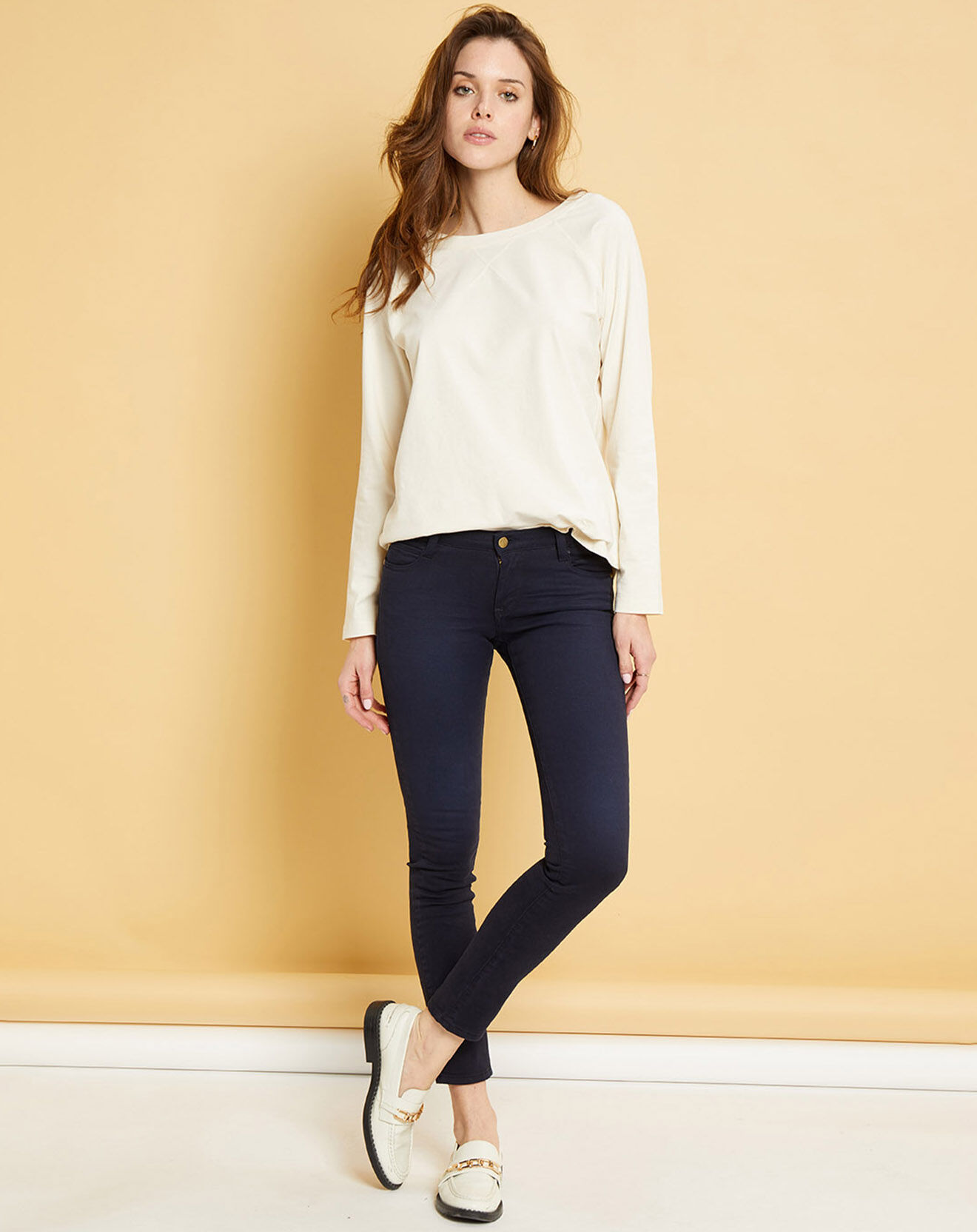 Acquaverde Jean skinny Natural Blake marine foncé