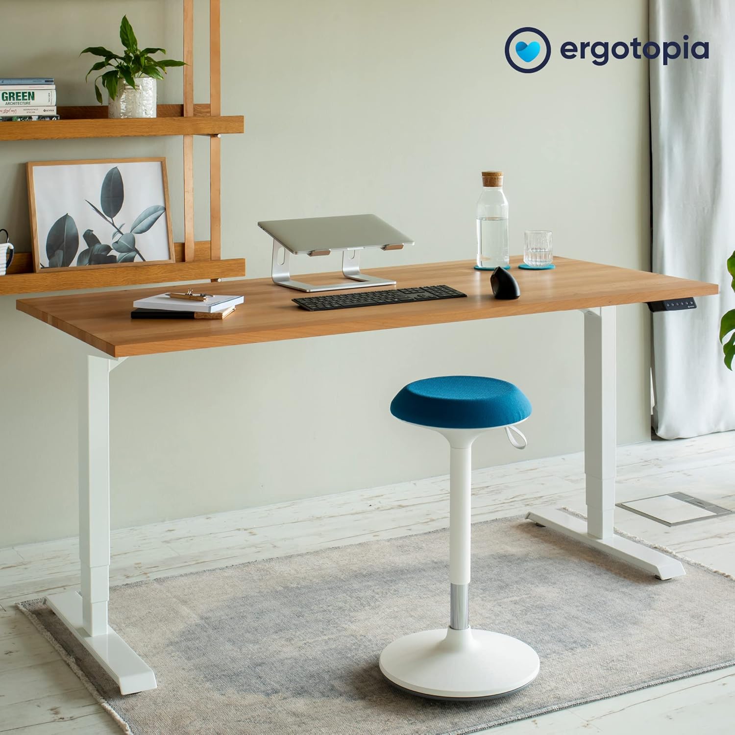 Ergotopia® Dykó ergonomischer Bürohocker - ergonomischer Sitzhocker mit Schwingeffekt - Sitzhöhe höhenverstellbar 56-83 cm - 360° drehbarer Hocker mit dynamischem Standfuß
