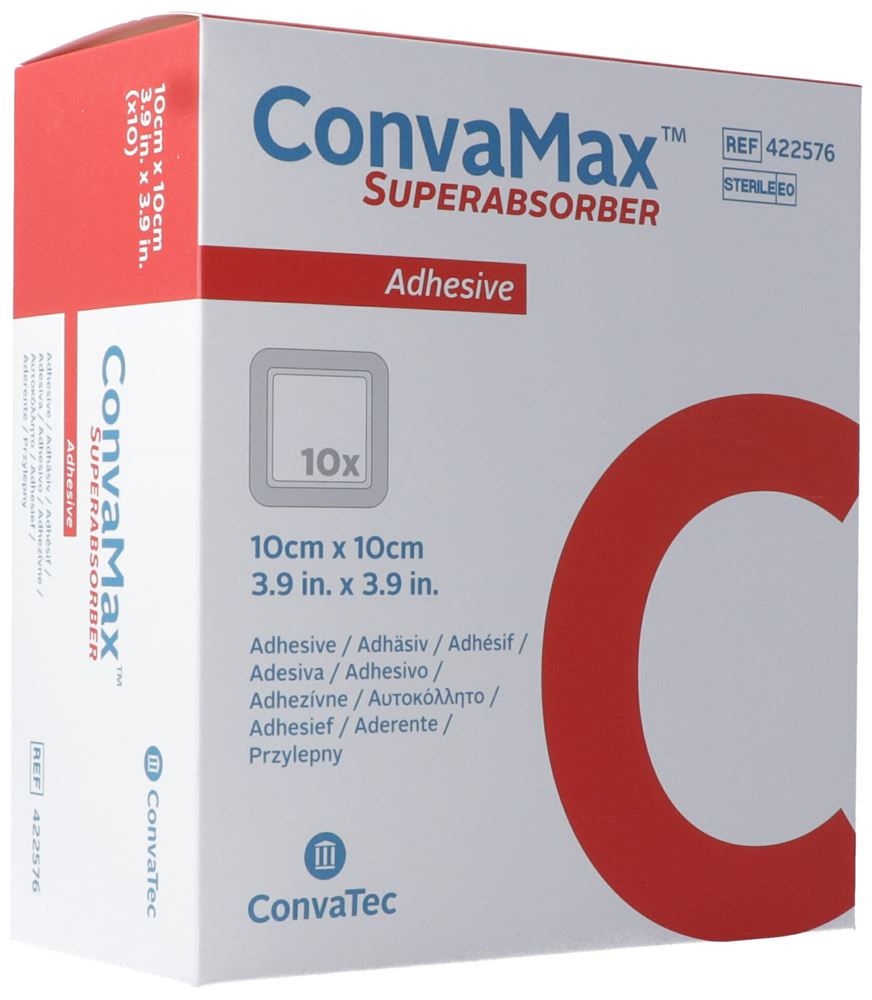 CONVAMAX Superabsorber<br>10 Stück, 10x10cm, adhäsiv