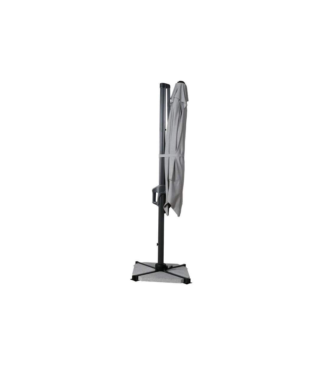 Paris Prix - Parasol Déporté Rotatif grimaud 258cm Gris Clair