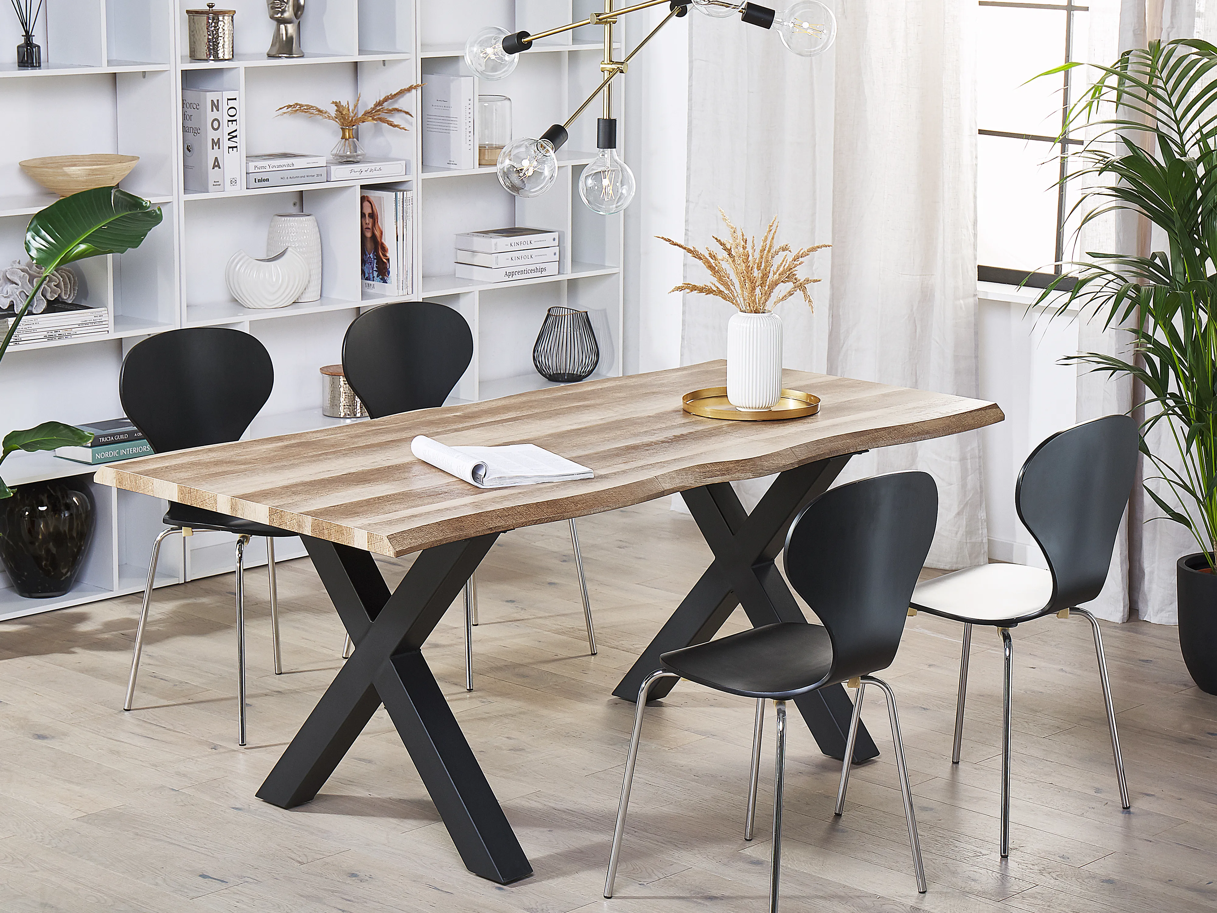 Eettafel uitschuifbaar BRONSON Donkerbruin 90 cm 140/180 cm