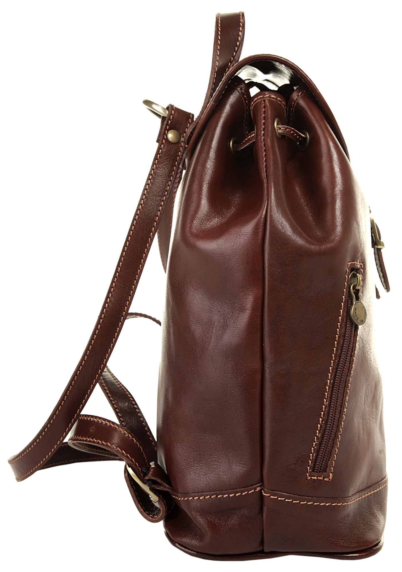 Piké Cityrucksack echt Leder, Made in Italy