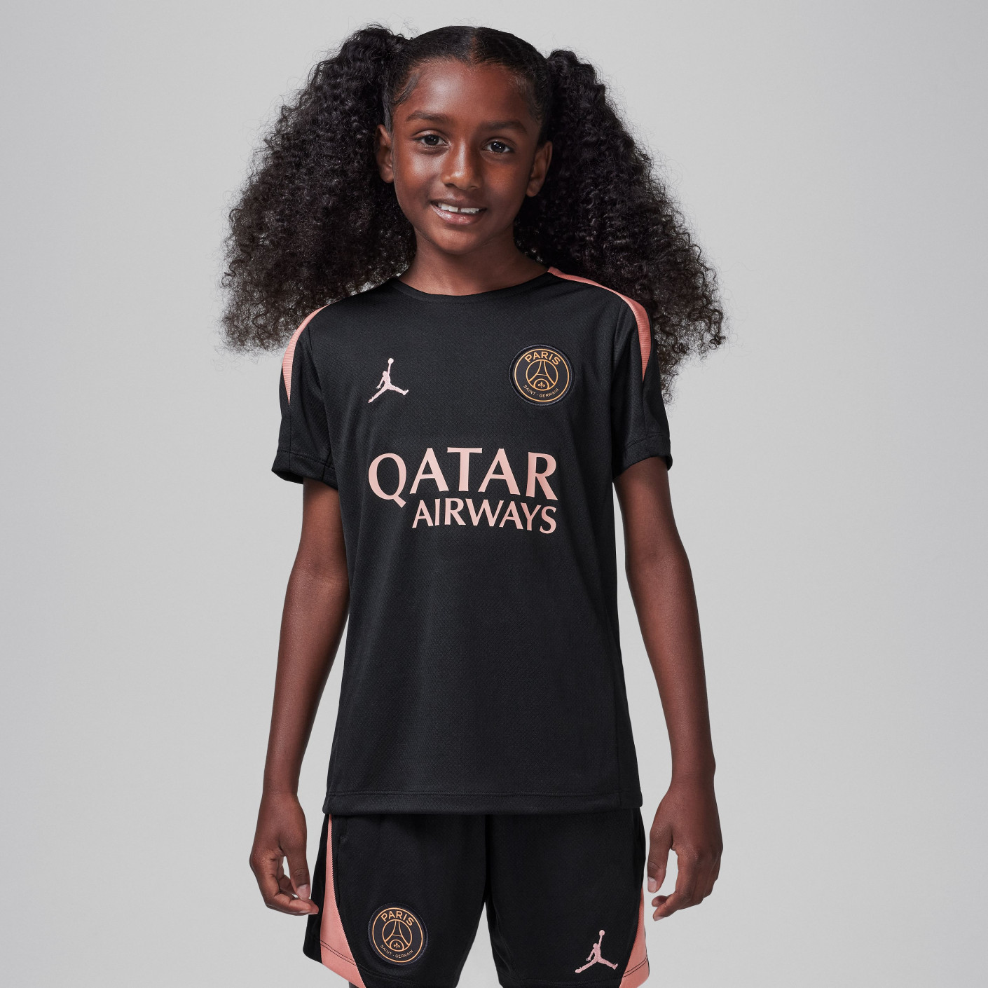 Nike Paris Saint-Germain x Jordan Strike Trainingsset 2024-2025 Kids Zwart Roze Brons