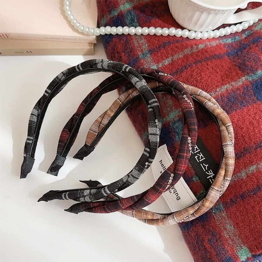 Mentosi - Geruite strass hoofdband