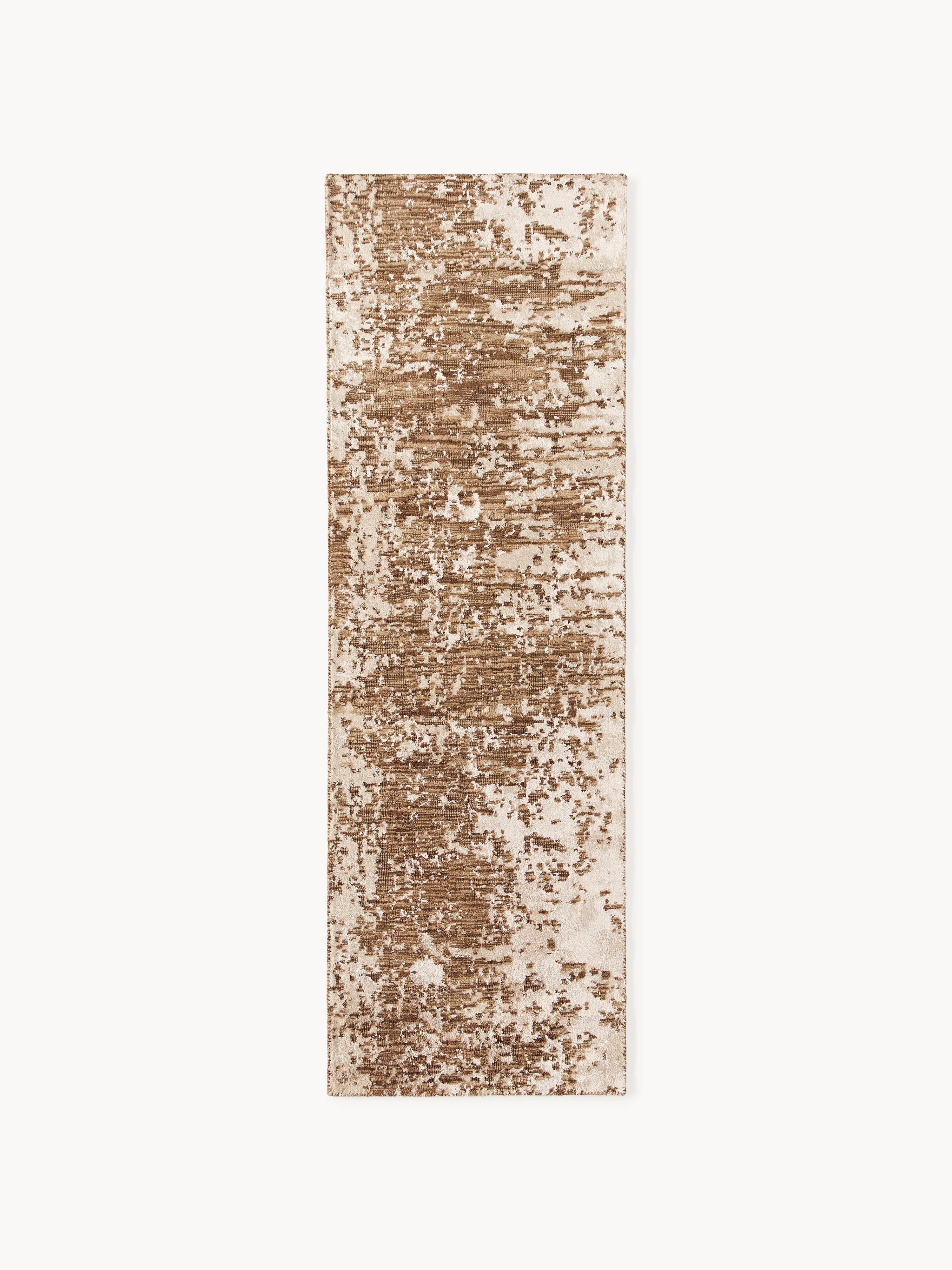 Handgeweven wollen loper Cynthia met abstract patroon