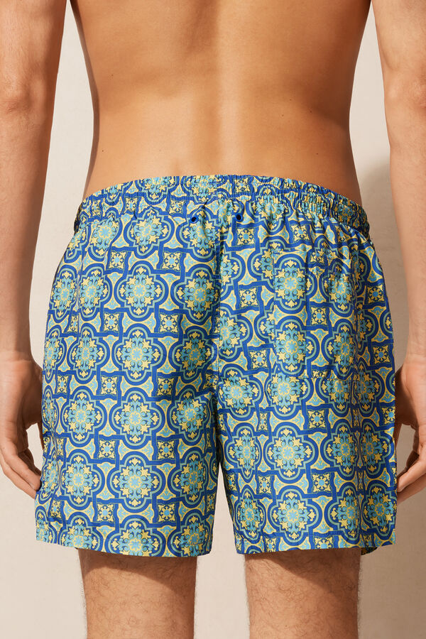 Maiô boxer amarelo com estampa Majólica