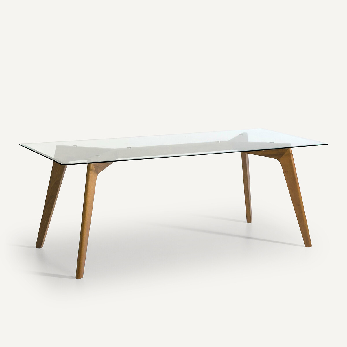 AM.PM<br>Mesa retangular de vidro e nogueira maciça, Crystal