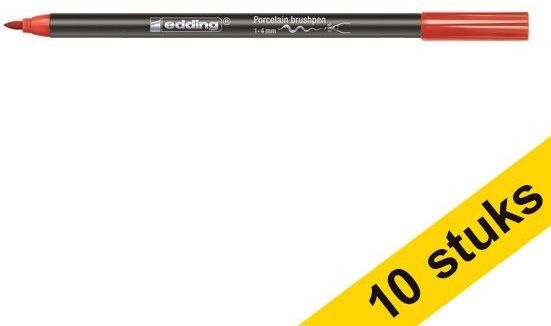 Aanbieding: 10x Edding 4200 porselein-penseelstift rood