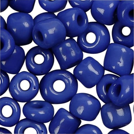 Rocaiperler, blå 25g, hulstr. 0,6-1,0 mm