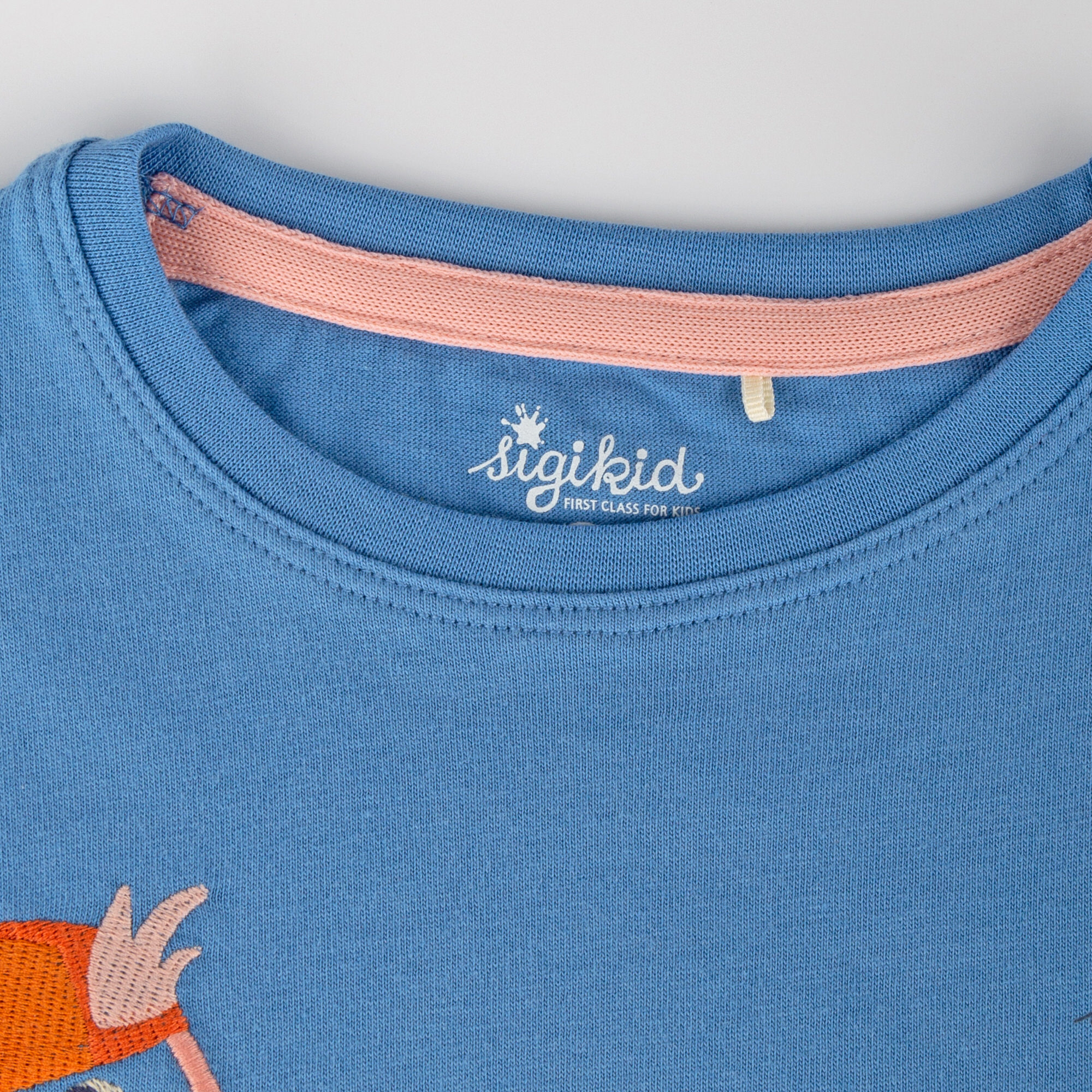 T-Shirt M - SKATING FLAMINGO in blau