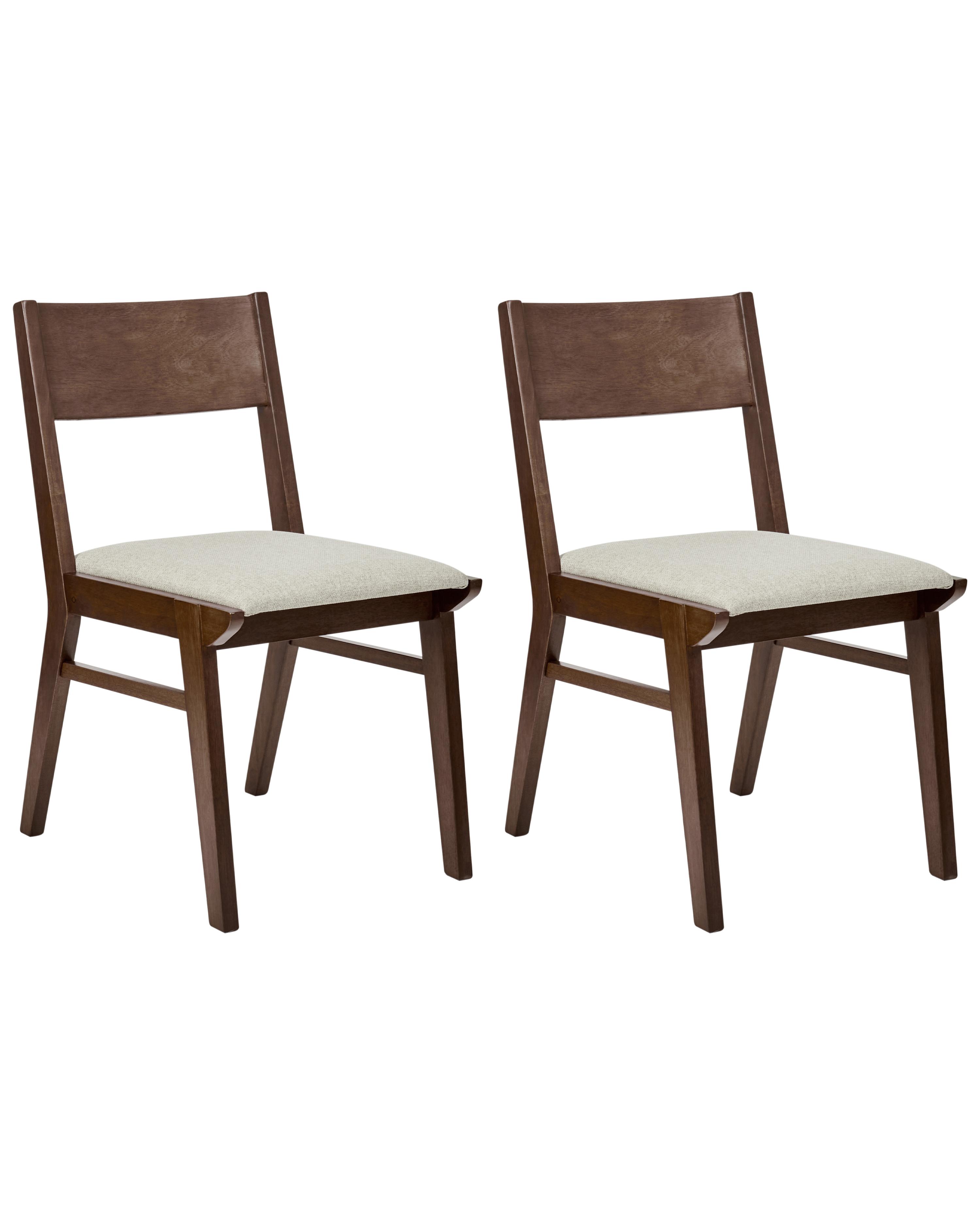 Set van 2 eetkamerstoelen ENOLA Hout Lichtbeige