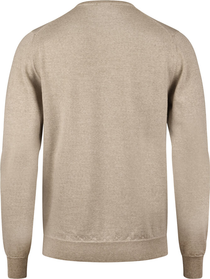 Stenströms Sweater Knitted Crew Neck With Patch Merino Wool Beige