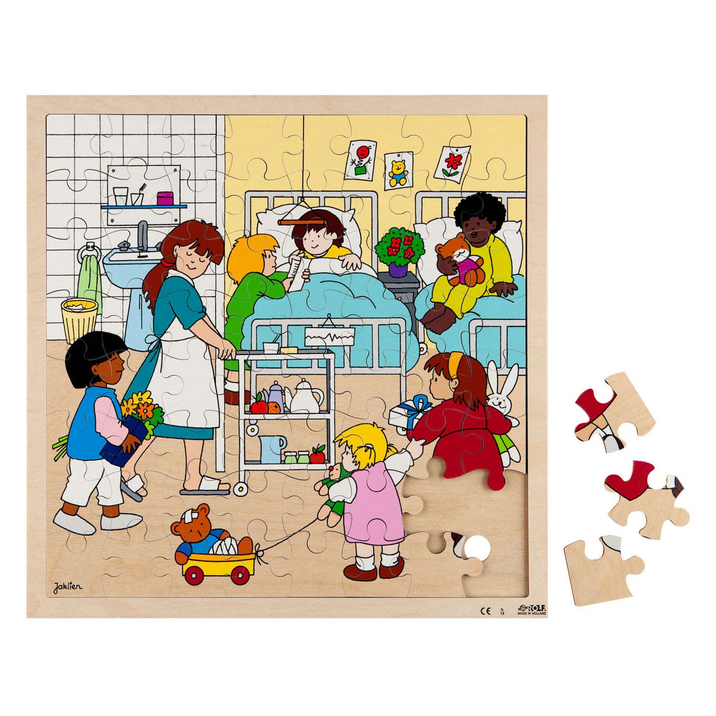 Rolf - Houten Legpuzzel Ziekenhuis, 64st.