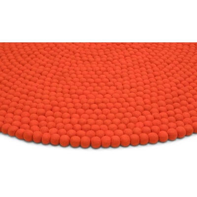 Filzkugelteppich, Orange, Ø 90 cm