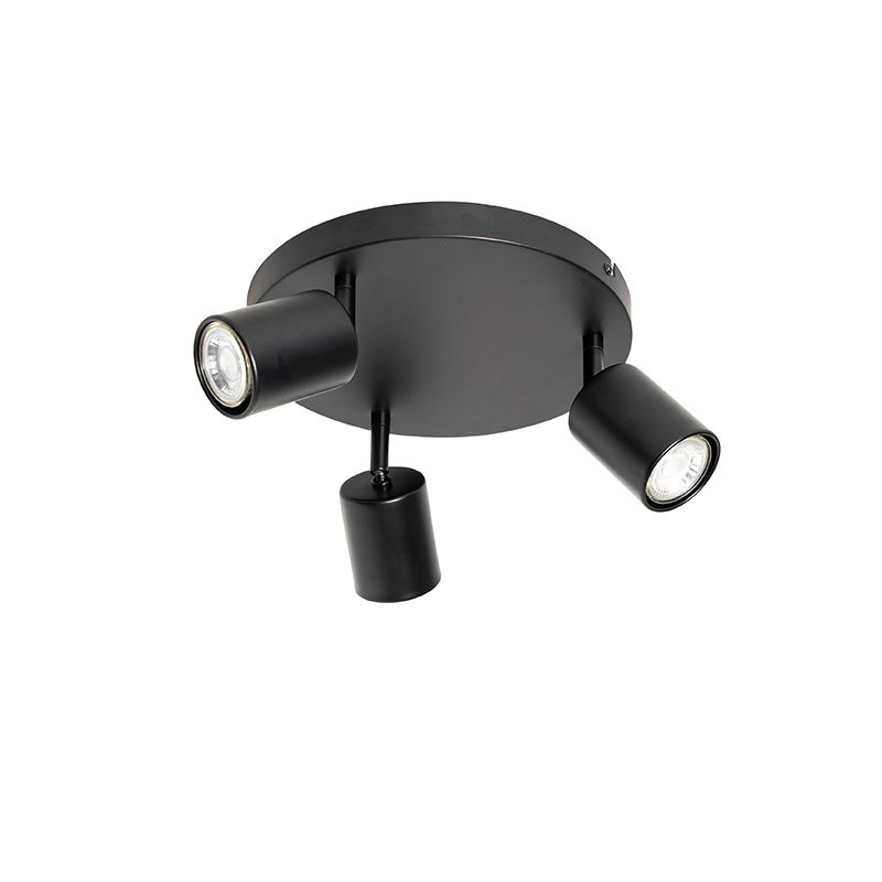 Moderne plafondlamp zwart verstelbaar rond 3-lichts - Java