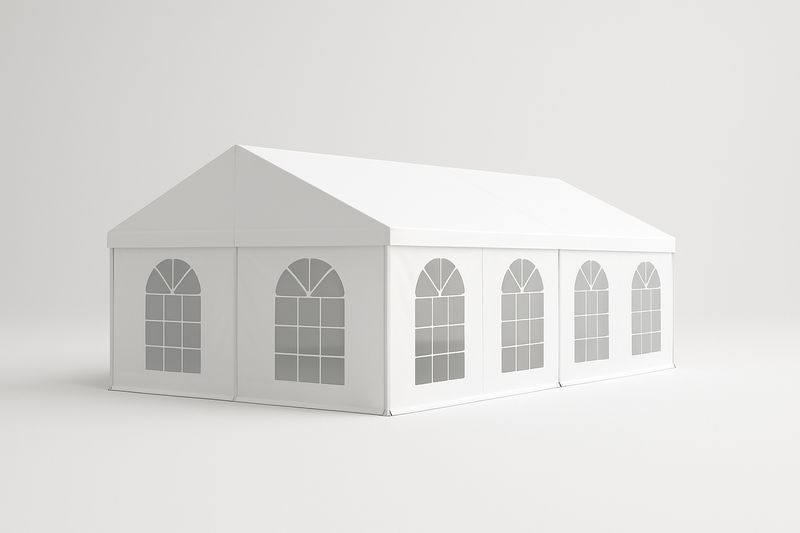 Partyzelt Rechteckig  PVC Weiß 600x400 cm(LxB)
