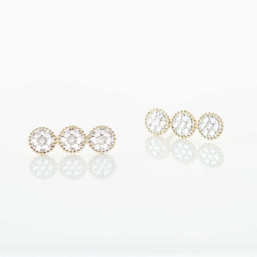 Boucles D'oreilles Pendantes Or Jaune Caleb Oxydes De Zirconium