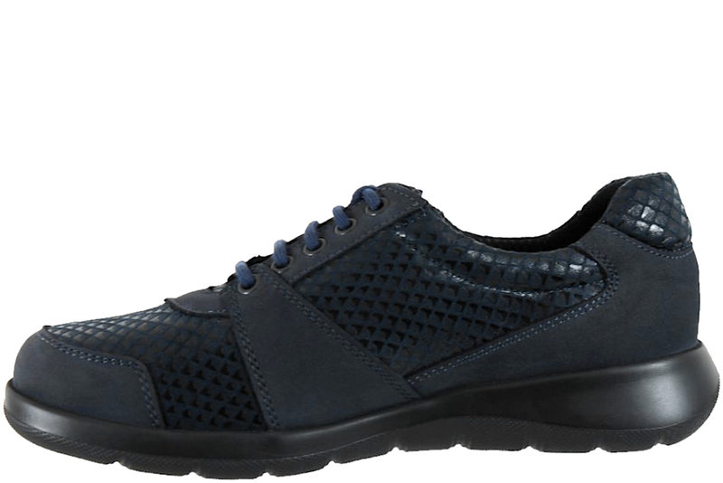 NEW FEET SKO I BLÅ RUSKIND OG TEKSTIL