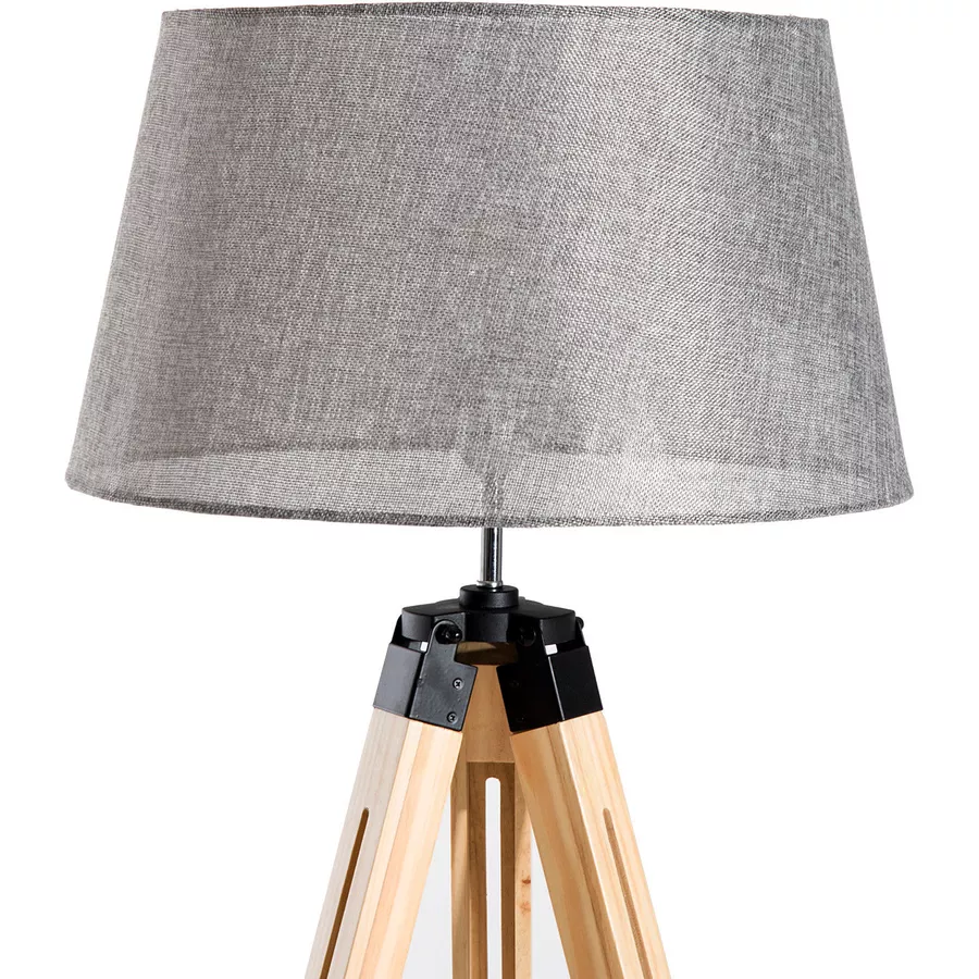HOMCOM Stehlampe höhenverstellbar natur, grau