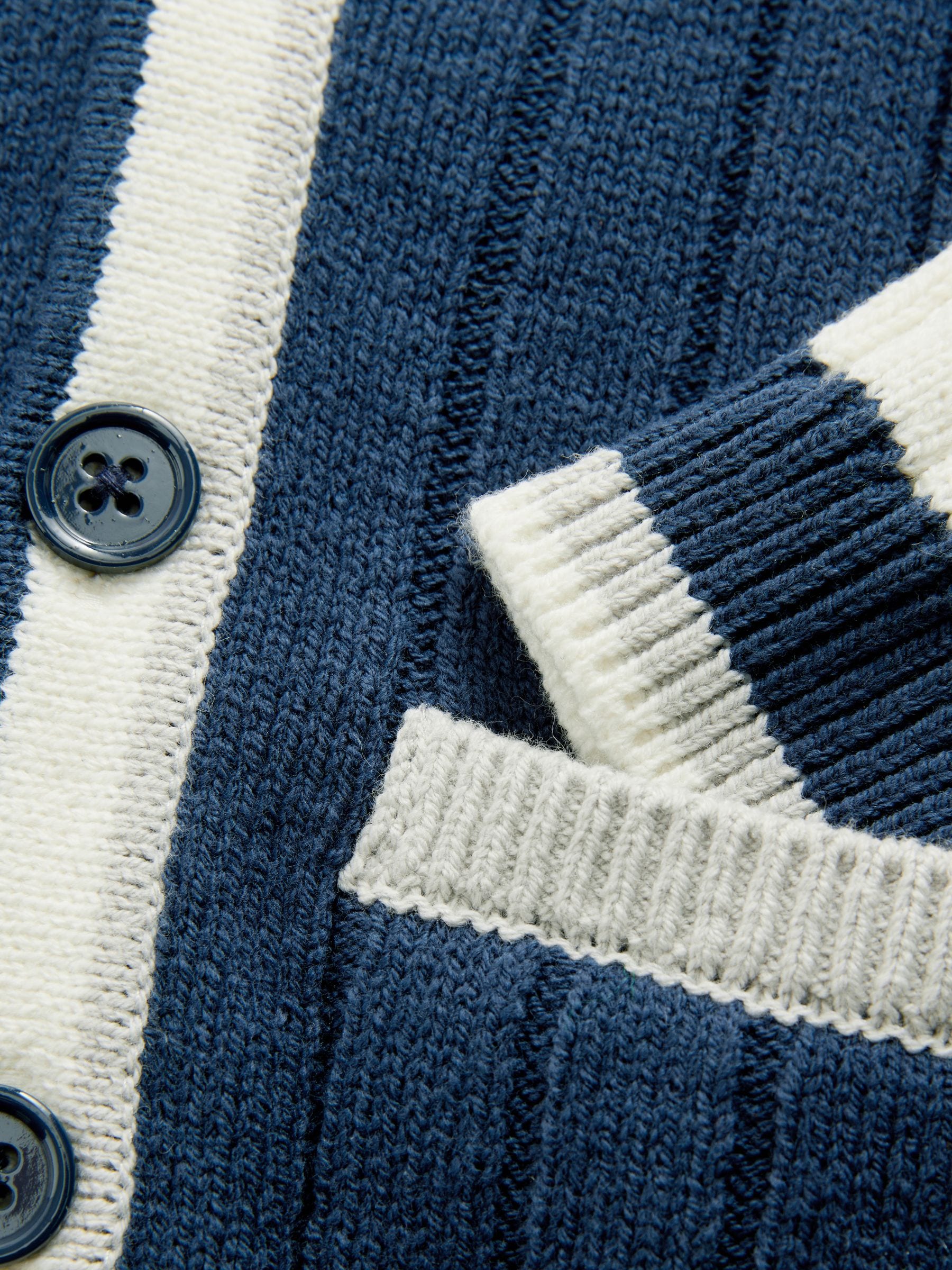 Donkerblauw - Gebreid varsity vest (3mnd -7jr)