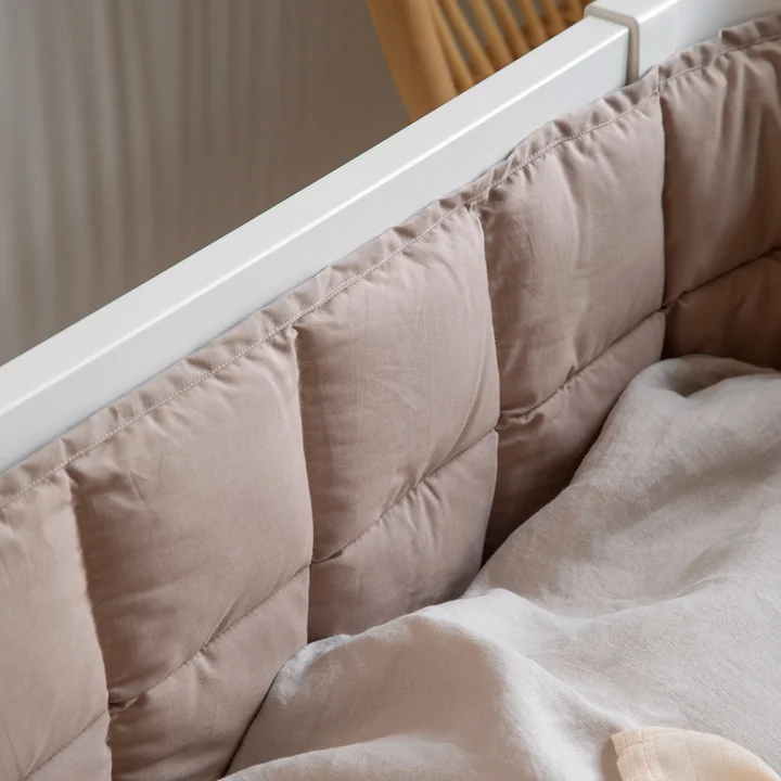 Sebra - Baby-Bettnestchen, quadratisch abgesteppt / jetty beige