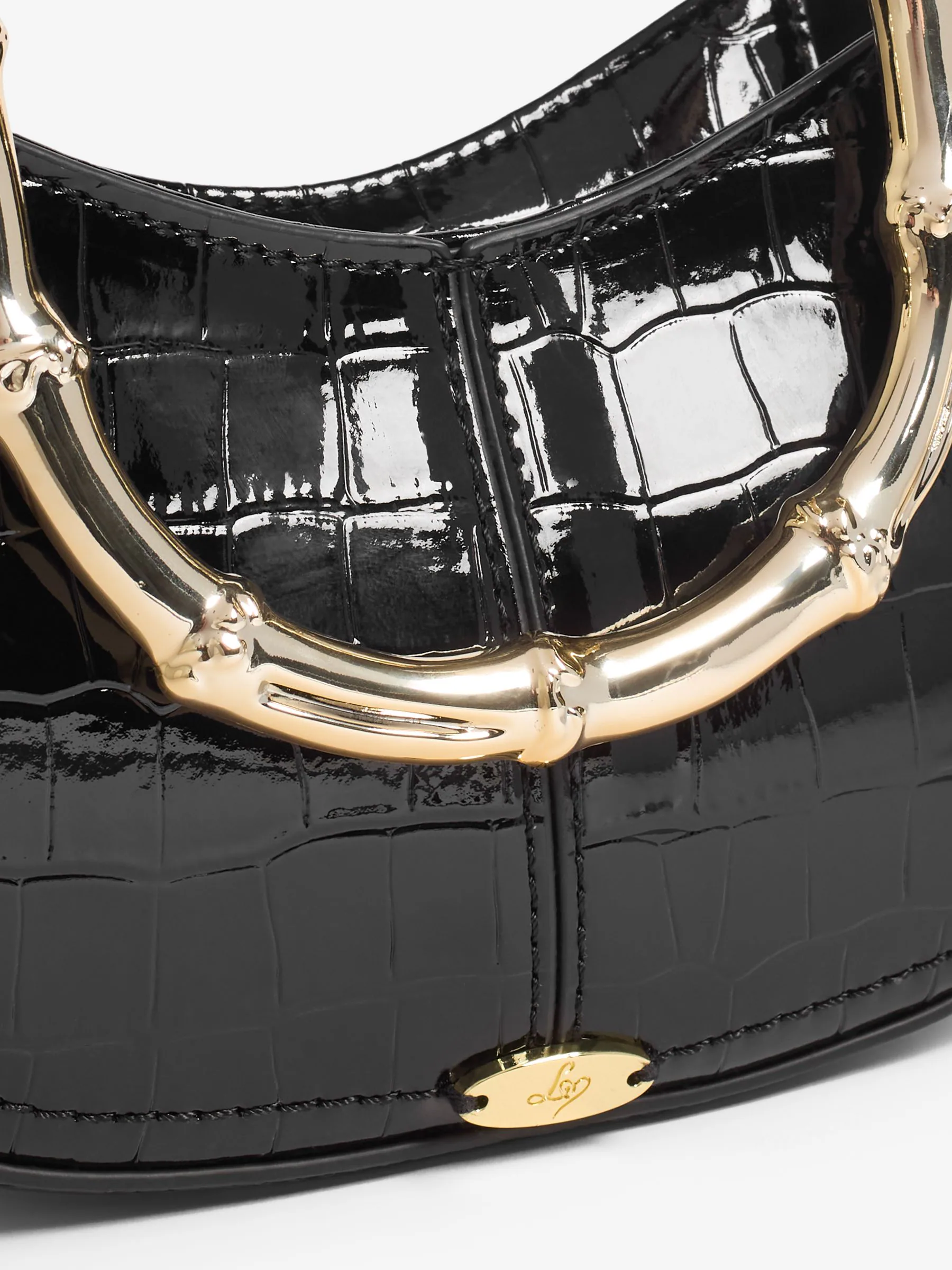 Zwart - Lipsy Mini Top Handle Bag with Bamboo Style Handle