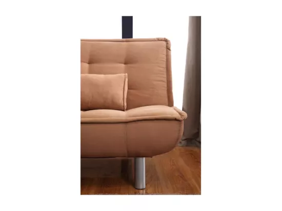 Canapé convertible clic-clac MISHAN en tissu - Caramel