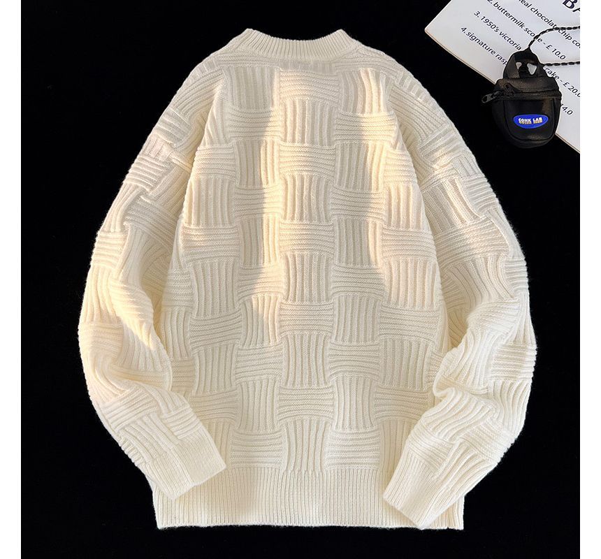 Dandyluxe - Effen oversized trui met ronde hals