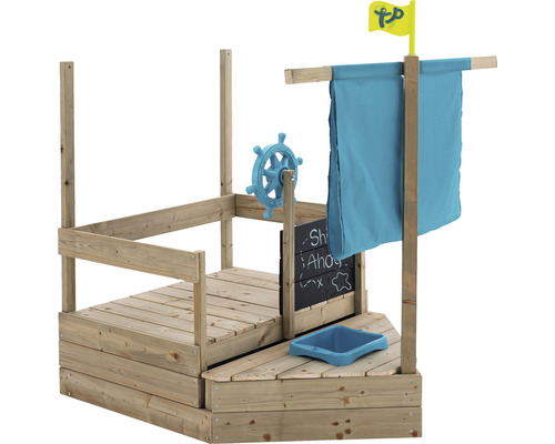 Houten zandbak, kinderspeelboot AHOY