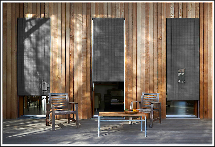 Store enrouleur tamisant bois tissé Ballauff gris 100 x 200 cm
