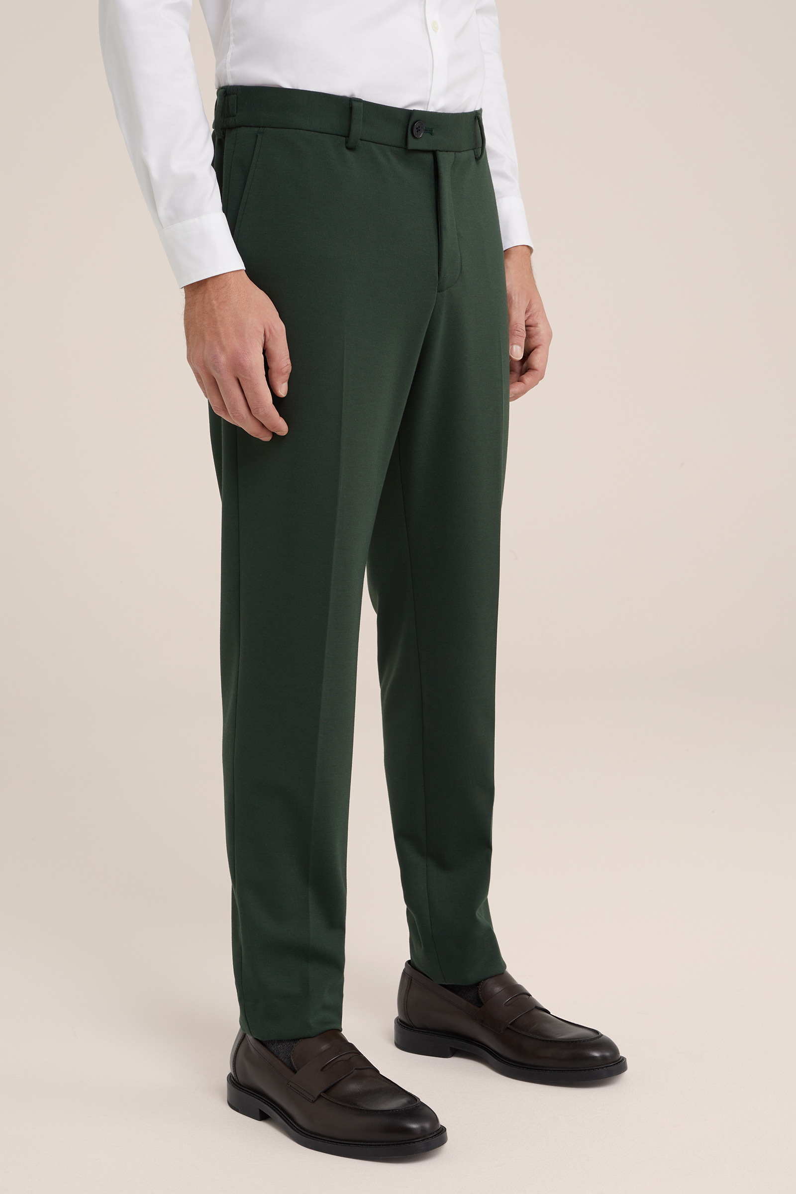 slim fit pantalon Van Gils Donkergroen