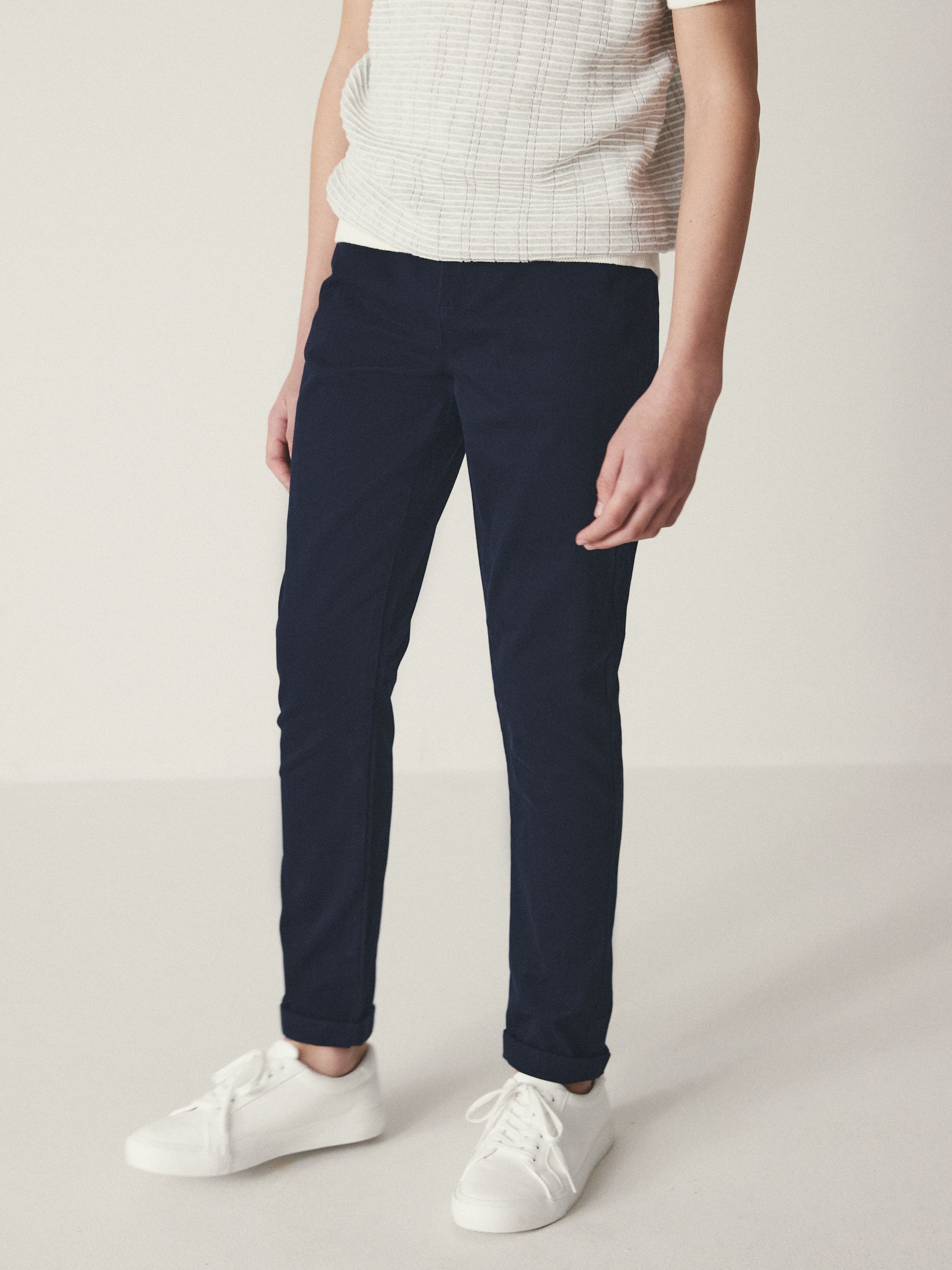 Donkerblauw - Stretchy chino's (3-17jr)