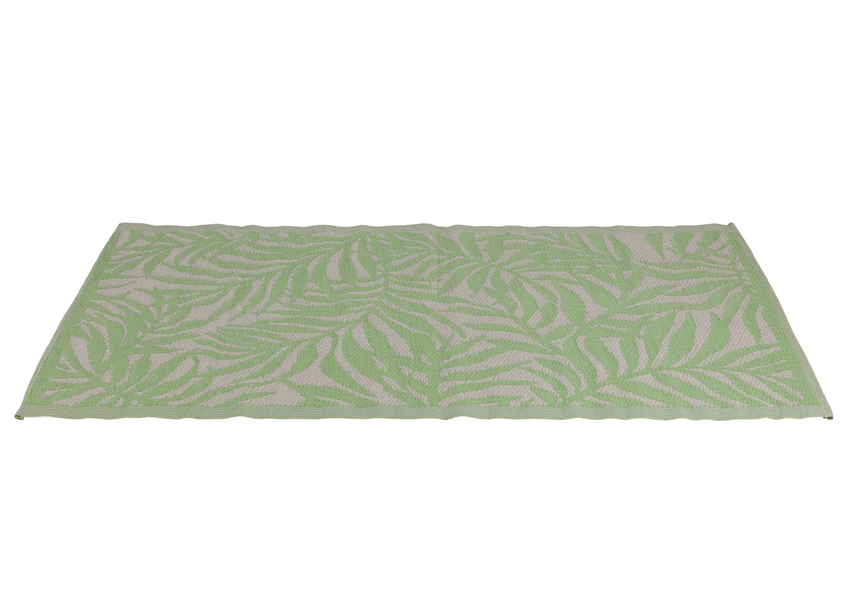 Outdoor-Teppich Blätterranke 150x90cm Hellgrün/Natur