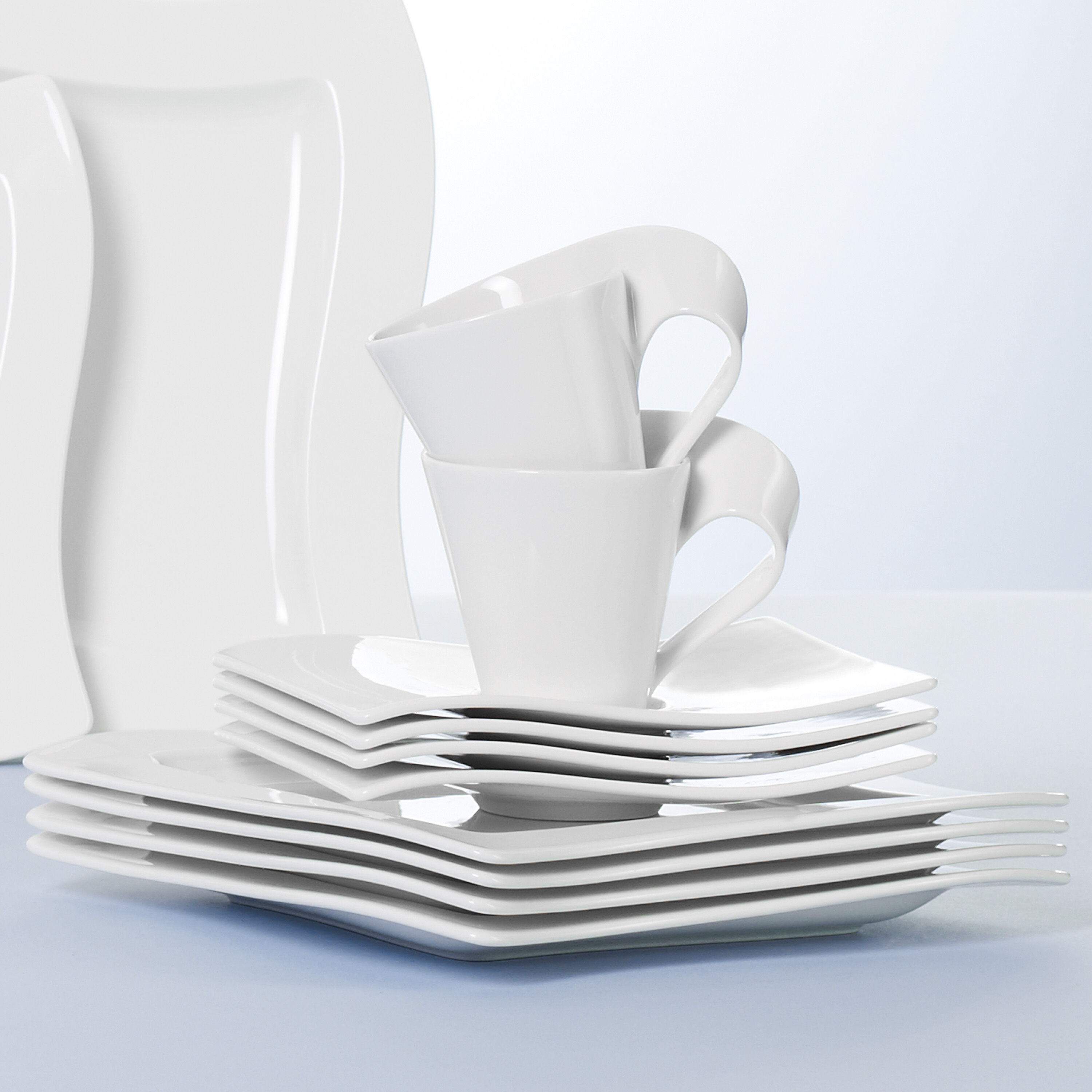 NewWave Coffee cup saucer White, 7.1'' x 5.8'', Premium Porcelain