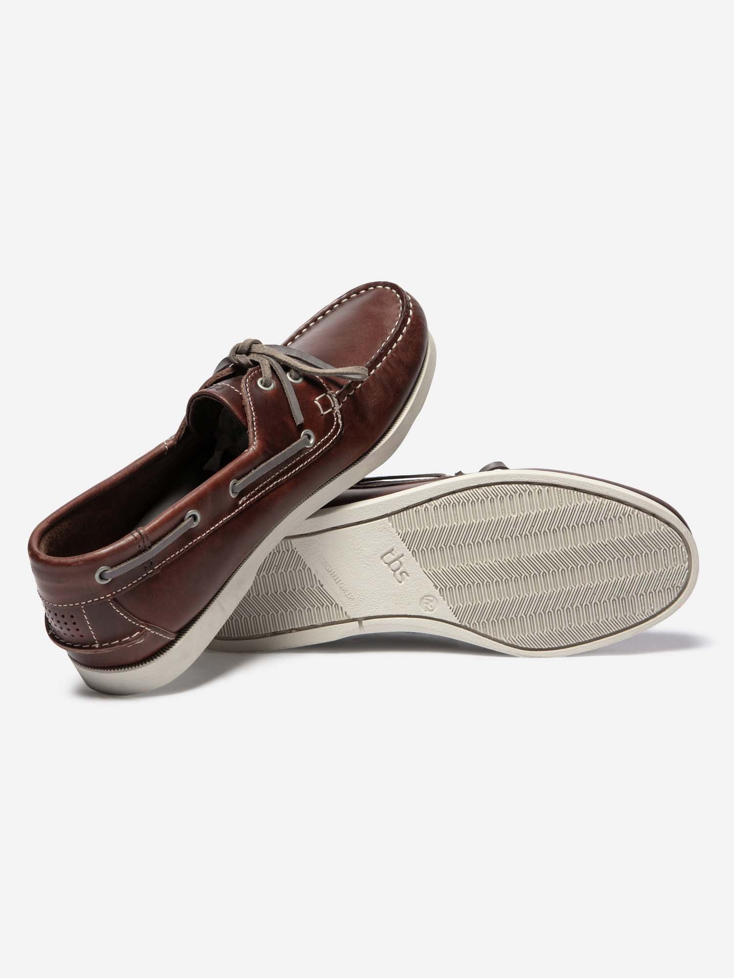 Chaussures Bateau Homme Cuir Acajou