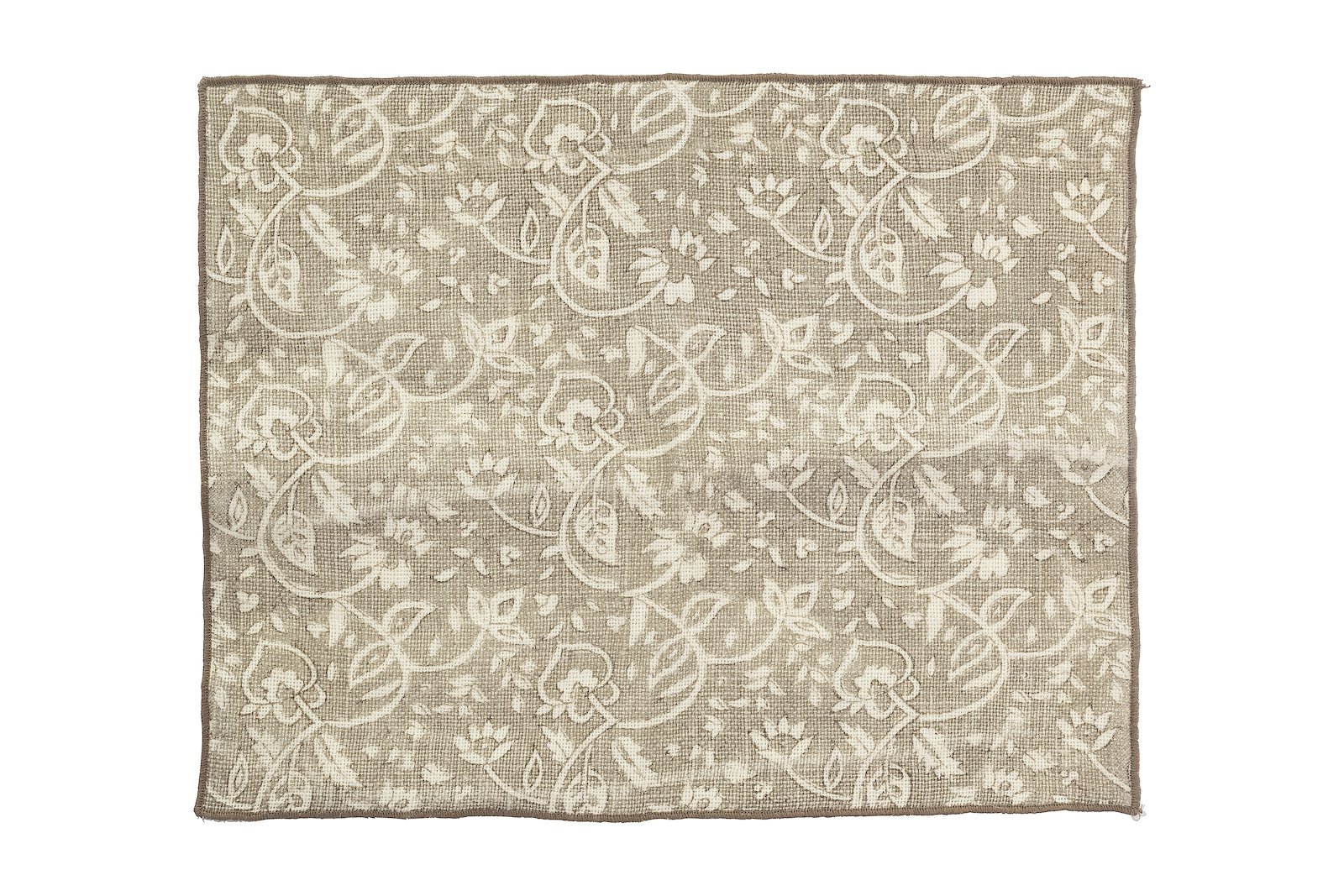 Medaljong brikke Offwhite og beige jute 35x45 cm