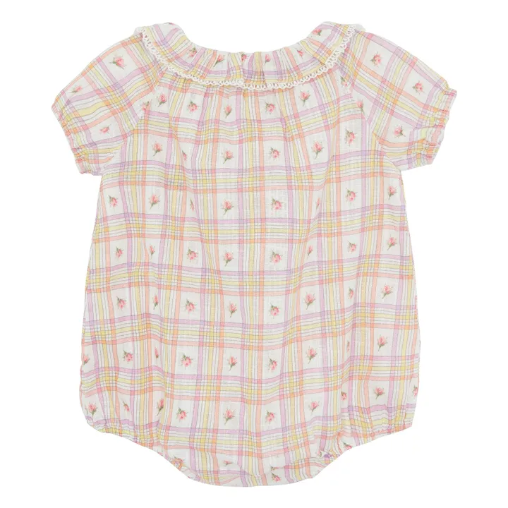 Bonton Barboteuse à Carreaux | Rose