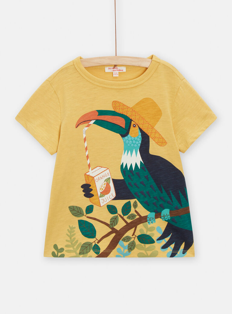 T-shirt jaune animation toucan pour garçon