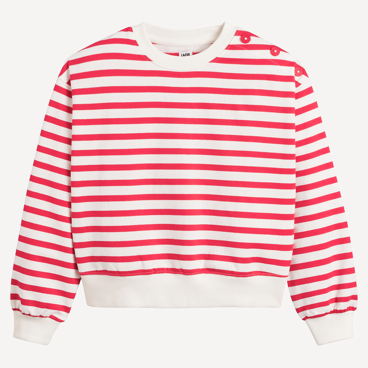 COLEÇÃO LA REDOUTE<br>Suéter listrado de gola redonda em fleece