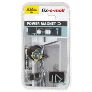 Magneet inboorsnappers Neodymium 9,7mm diameter 4 sets