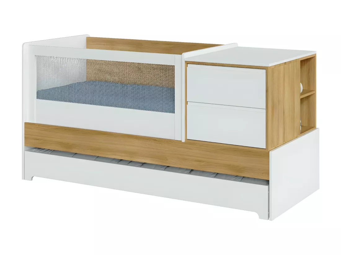 Lit bébé multifonction 70x130 cm panneaux de fibres bois ALBA