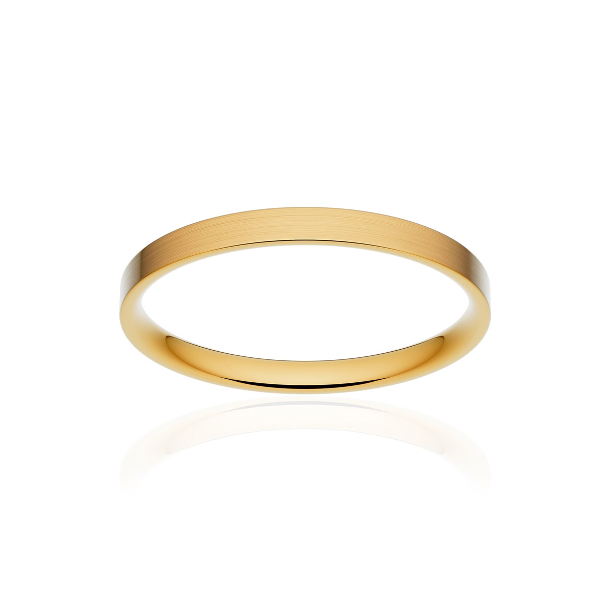 Alliance or 375 jaune brossé ruban plat confort 2mm