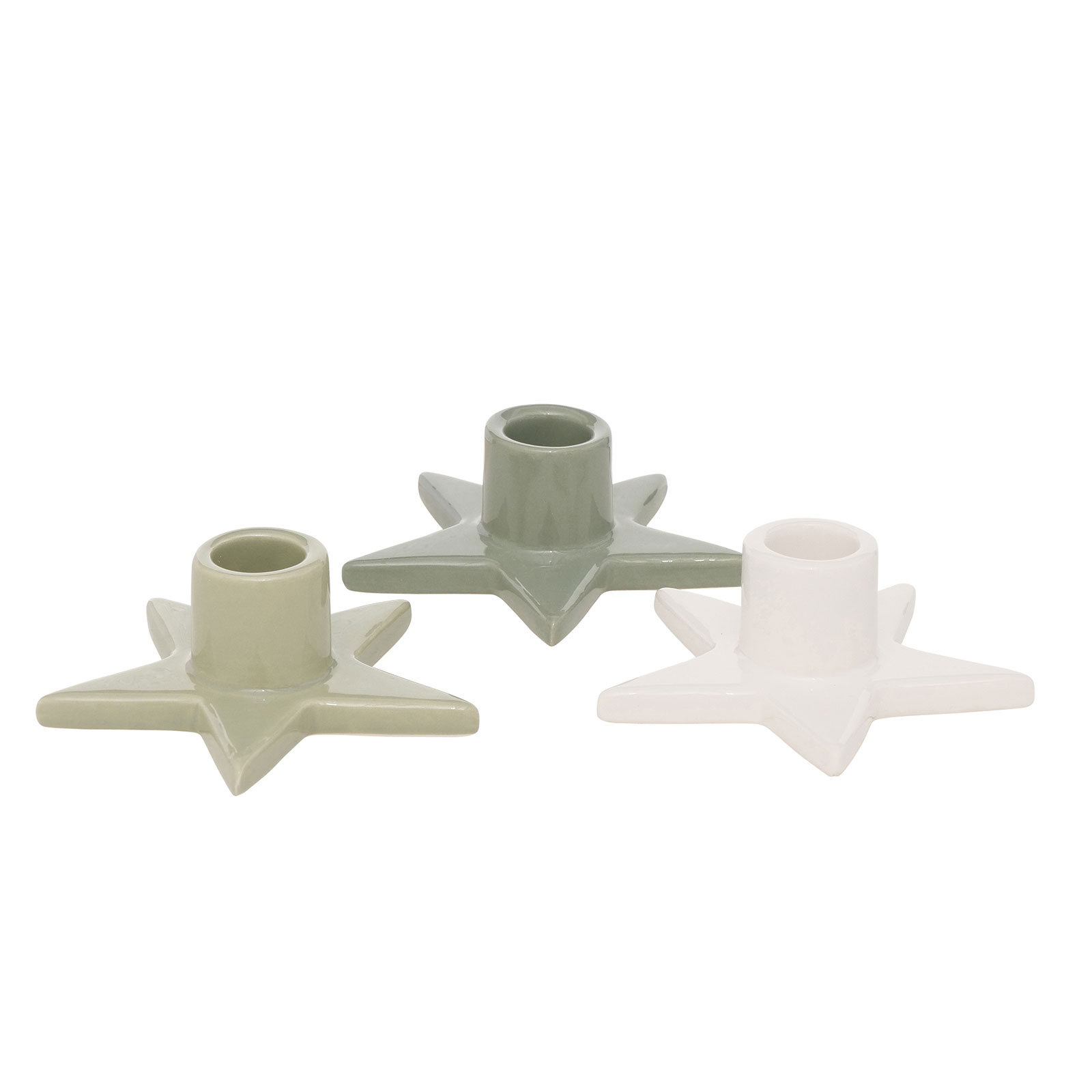 Kerzenleuchter - sortierte Farben - Steingut - 11 cm